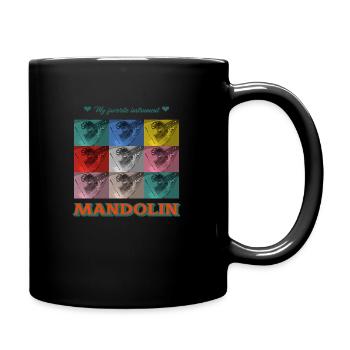 Mandolin - My favorite INstrument (mit Collage) - Tasse einfarbig - Schwarz - Rechts