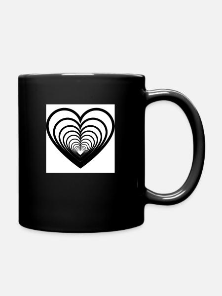 Cœurs Mêlés Blanc - Mug uni - noir