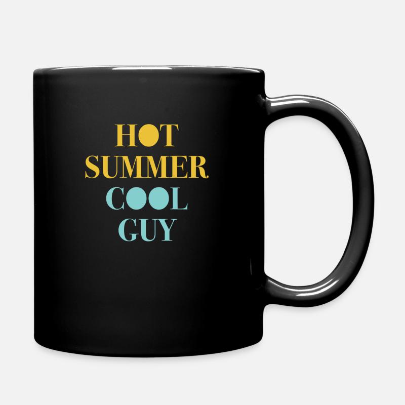 hot summer - cool guy blue & yellow - Full Colour Mug - black