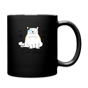 Journée du chat - Mug uni - noir - Droite
