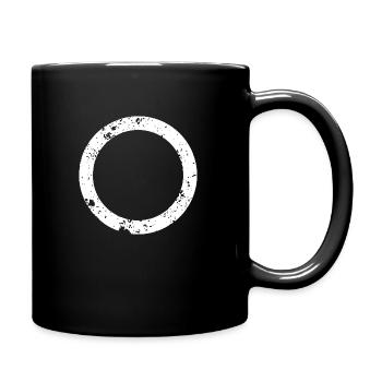 Dicker Ring - weiß / used Look - Tasse einfarbig - Schwarz - Rechts
