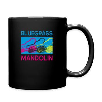 Bluegrass Mandolin - Pop Art rot gelb blau - Tasse einfarbig - Schwarz - Rechts
