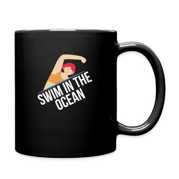 Schwimmen Sie im Ozean - Wildes Meer - Tasse einfarbig - Schwarz - Rechts