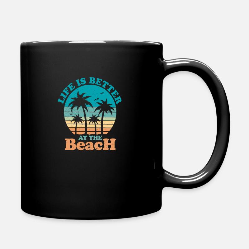 Lifes is better at the beach - Full Colour Mug - black