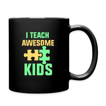 I teach awesome kids - Tasse einfarbig - Schwarz - Rechts