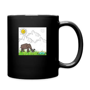 Elephant - Tasse einfarbig - Schwarz - Rechts
