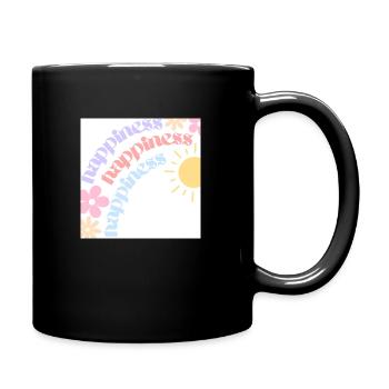 happiness - Tasse einfarbig - Schwarz - Rechts