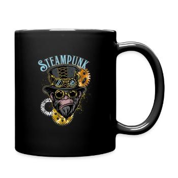 Steampunk Monkey - Tasse einfarbig - Schwarz - Rechts