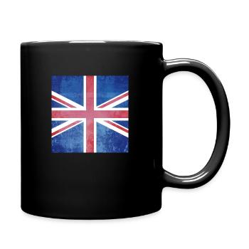 Grunge Union Jack British Flag - Full Colour Mug - black - Right