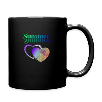Cœur d’été Vert Bleu - Mug uni - noir - Droite