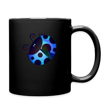 Blue Spotted Ladybug - Full Colour Mug - black - Right