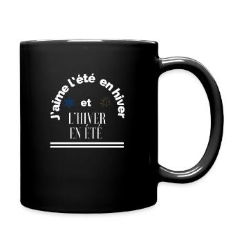 J’aime l’été en hiver et l’hiver en été - Mug uni - noir - Droite