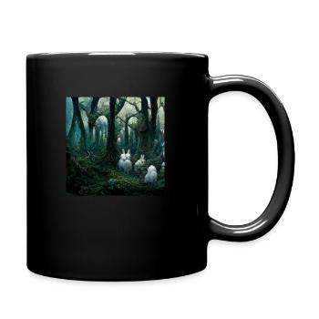 Forêt de lapins - Mug uni - noir - Droite