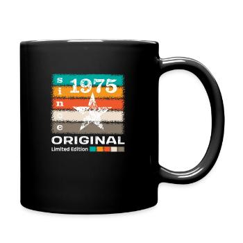 Jahrgang 1975 Retro - Tasse einfarbig - Schwarz - Rechts