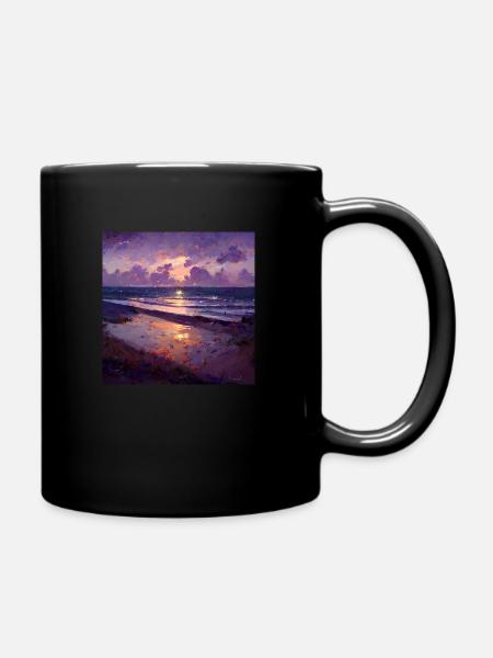 Sonnenuntergang - Tasse einfarbig - Schwarz