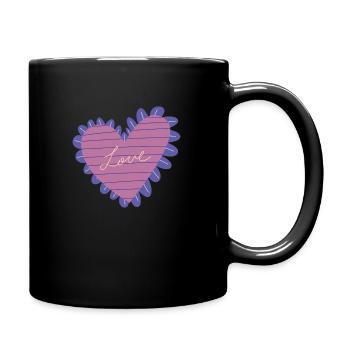 Heart with Love and Petals - Full Colour Mug - black - Right