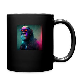 Laser Affe - Tasse einfarbig - Schwarz - Rechts