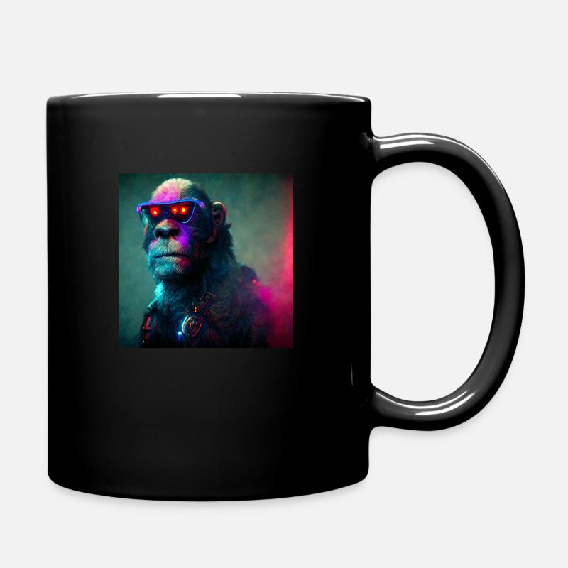 Laser Affe - Tasse einfarbig - Schwarz