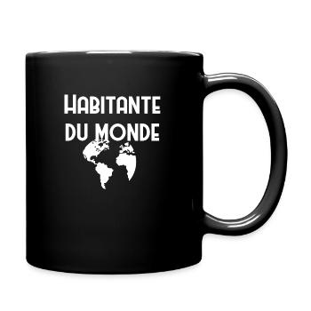Habitante du monde / voyage / roadtrip - Mug uni - noir - Droite