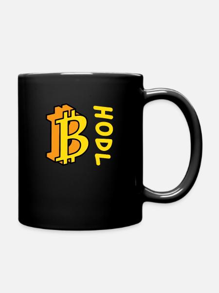 Bitcoin BTC HODL Comics Style - Full Colour Mug - black