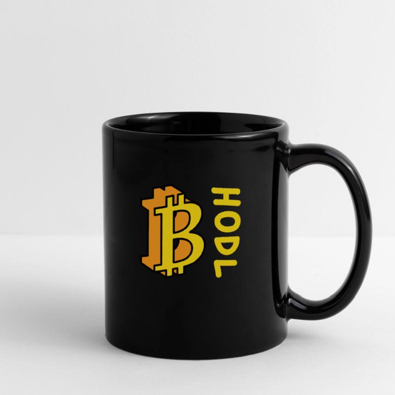 Bitcoin BTC HODL Comics Stil Tasse einfarbig