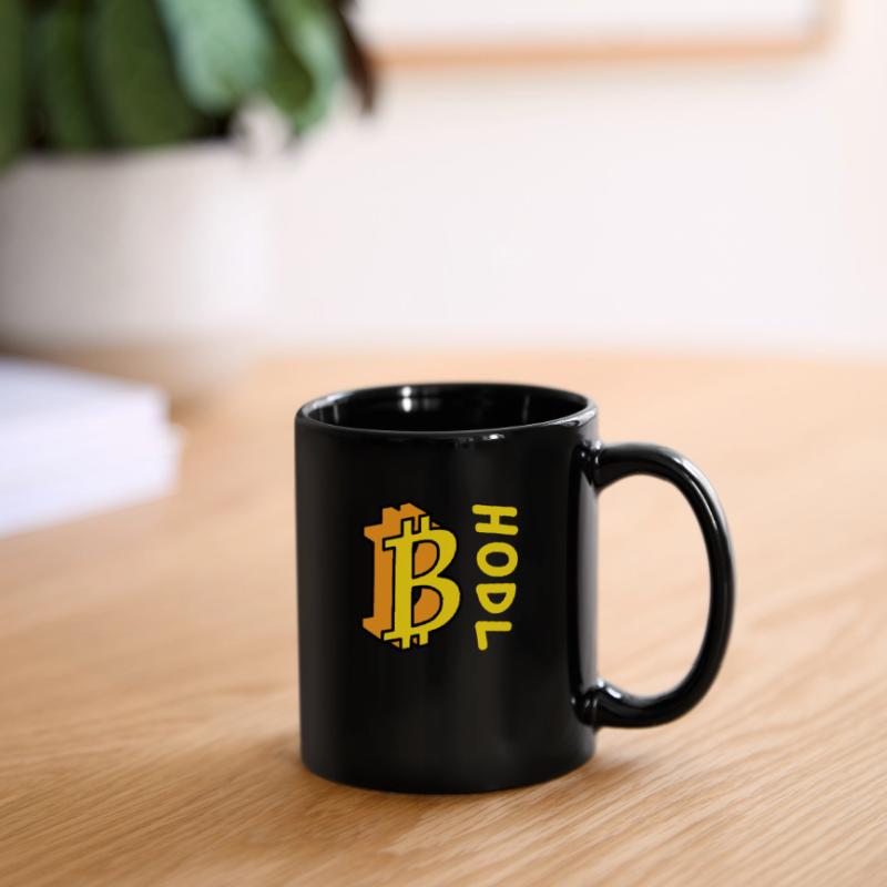 Bitcoin BTC HODL Comics Stil Tasse einfarbig