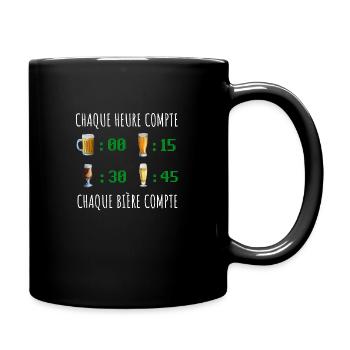 Chaque heure compte chaque bière compte - Mug uni - noir - Droite