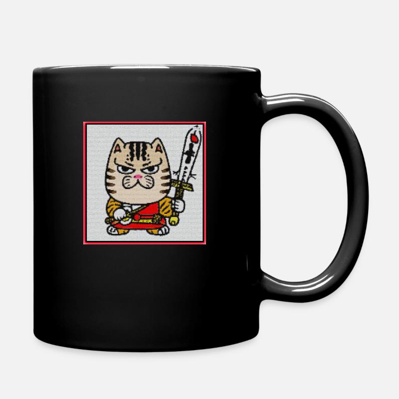 Cat button - Tasse einfarbig - Schwarz
