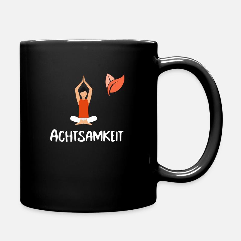 Yoga Achtsamkeit - Tasse einfarbig - Schwarz