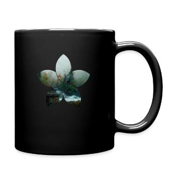 Hütten am Fluss - Blume - Tasse einfarbig - Schwarz - Rechts