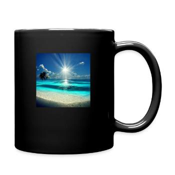 island sun day palm holydays lovers swiming - Mug uni - noir - Droite
