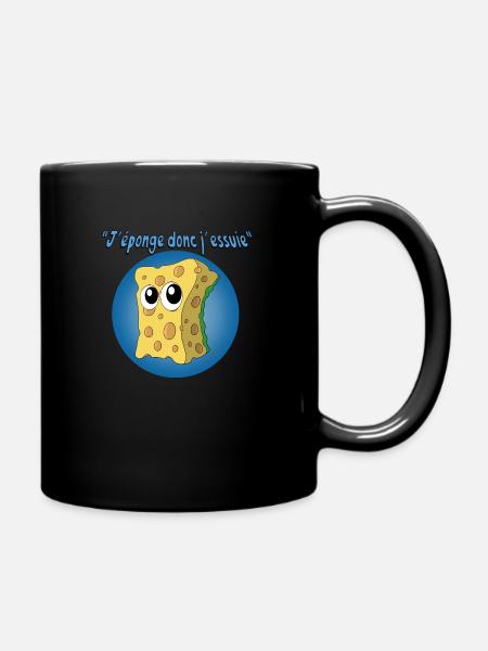 J'éponge donc j'essuie - Phrase drôle humour - Mug uni - noir