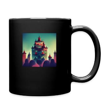 Cartoon Castle schloss - Tasse einfarbig - Schwarz - Rechts