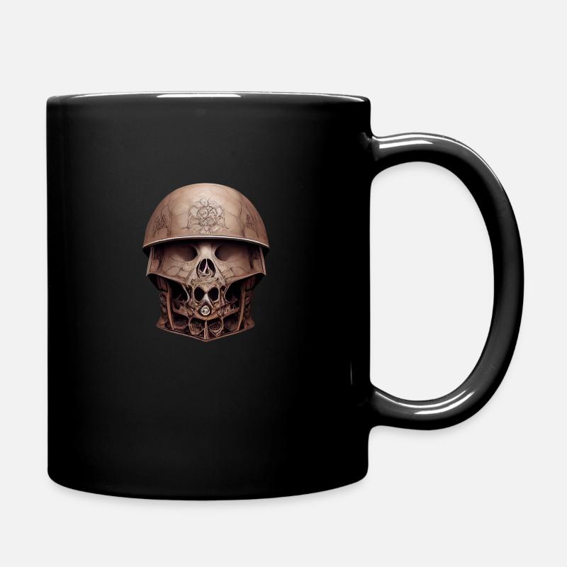 Crâne avec casque - Mug uni - noir
