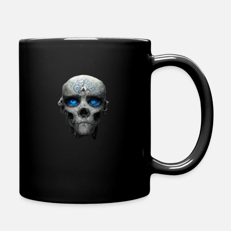 Skullhead with Blue Eyes - Full Colour Mug - black