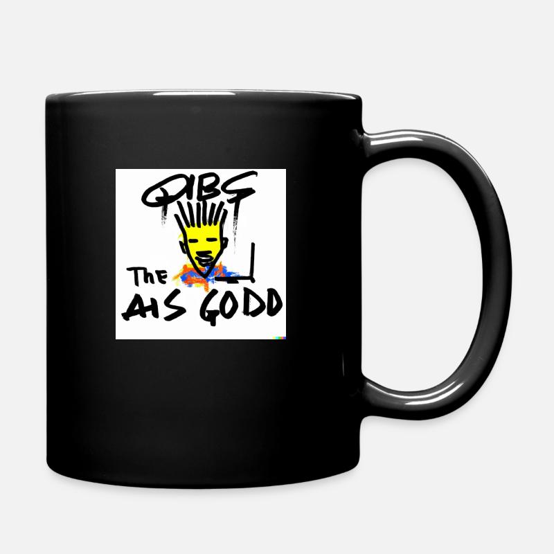 QIBS The AHS GODD - God is a DJ basquiat style - Tasse einfarbig - Schwarz