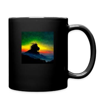 Rastafari lion on mountain in jamaica - Tasse einfarbig - Schwarz - Rechts