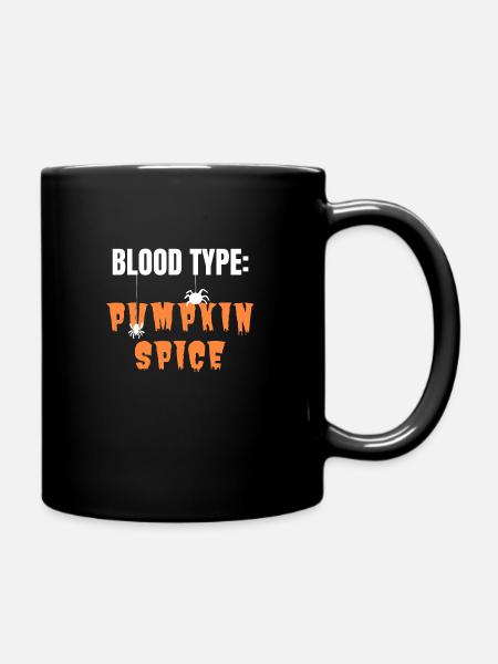 Blutgruppe Kürbis Gewürz - Tasse einfarbig - Schwarz