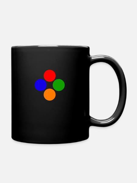 Punkte mehrfarbig - Tasse einfarbig - Schwarz