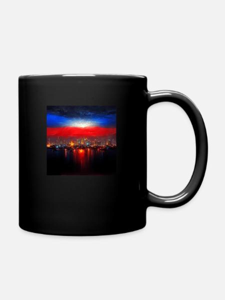 RitchieBryan manille baignée de rouge blanc bleu - Mug uni - noir