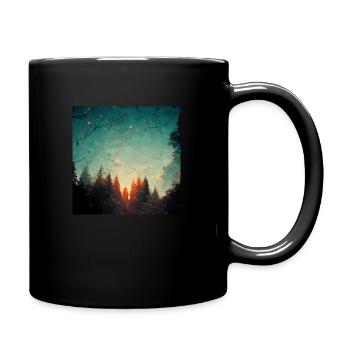 Coucher de soleil dans la forêt - Mug uni - noir - Droite