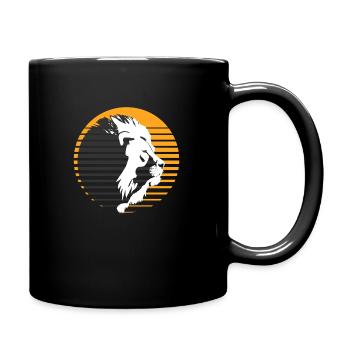Visage de lion. - Mug uni - noir - Droite