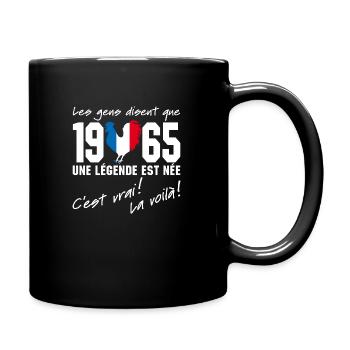 Né en 1965 - Coq aux couleurs françaises - Mug uni - noir - Droite