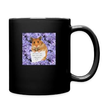 Hamster Zettel Botschaft Toller Mensch bist - Tasse einfarbig - Schwarz - Rechts