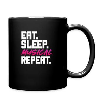 Eat Sleep Musical Repeat – Performing Theatre Life - Full Colour Mug - black - Right