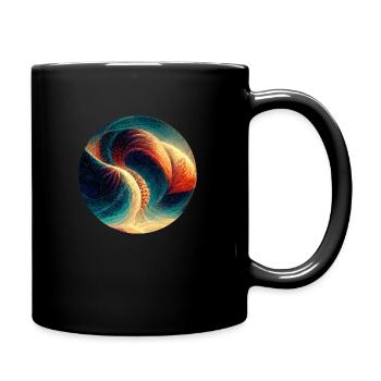 Fraktal Circular Bunte psychedelische Muster - Tasse einfarbig - Schwarz - Rechts
