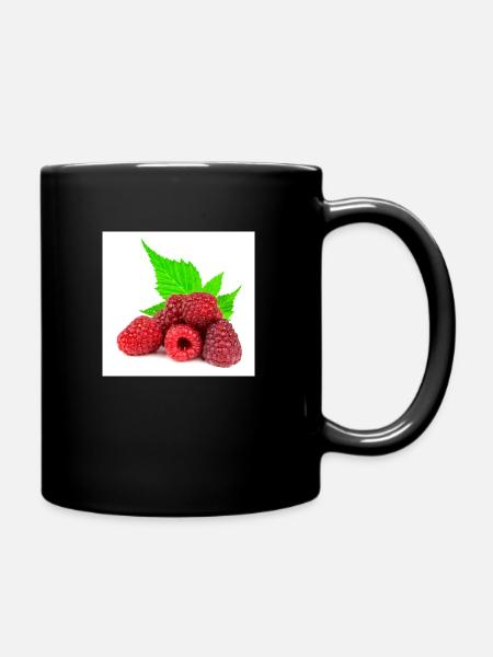 Himbeere. raspberry - Tasse einfarbig - Schwarz