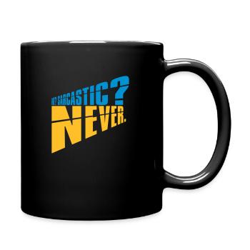 me sarcastic never quote - Full Colour Mug - black - Right