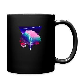 Retro-Baum - Tasse einfarbig - Schwarz - Rechts