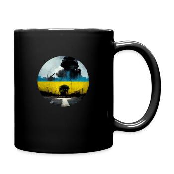 Krieg Ukraine - Tasse einfarbig - Schwarz - Rechts